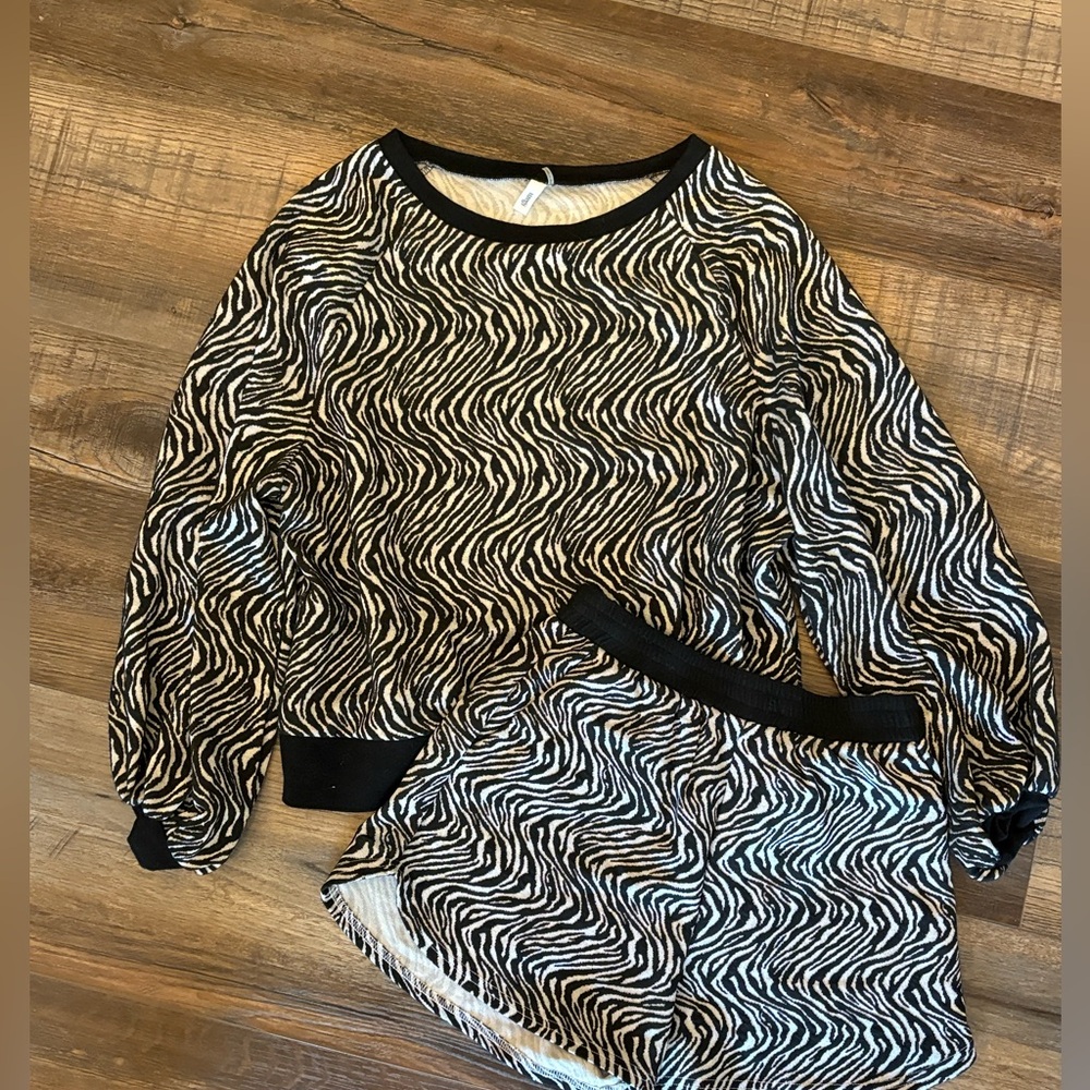 Glam Black and White Zebra Print Sweater